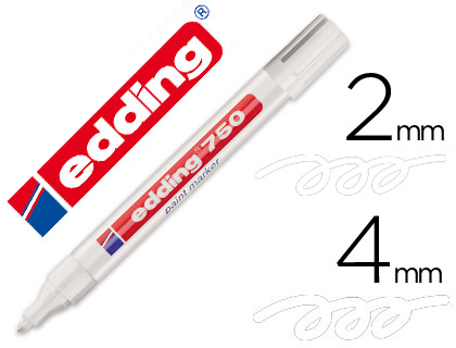 Rotulador edding 750 punta fibra redonda tinta blanca